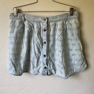 ***Adorable Light Denim Bike Print Skirt***
